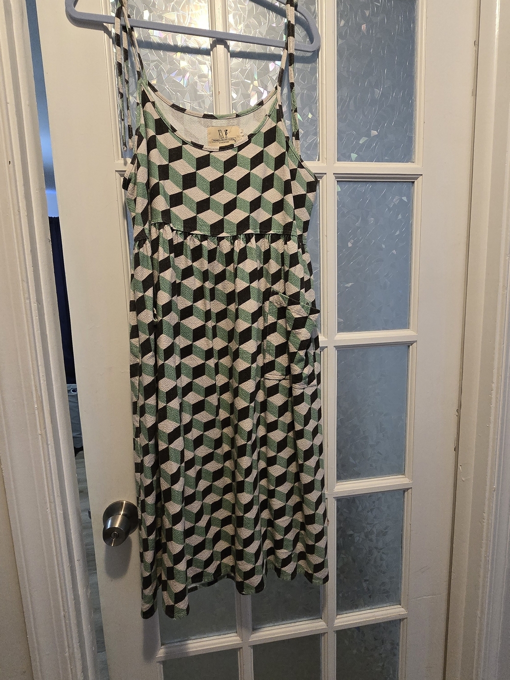 Fashion Brand Company Green and Black Geometric Midi Dress